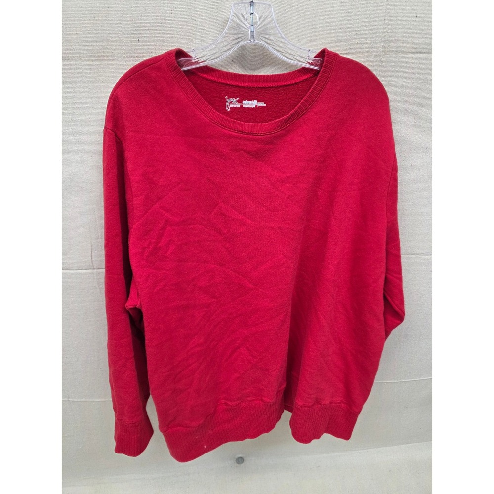 Just My Size JMS Women Red Relaxed Fit Crewneck Sweatshirt Plus‎ Size 2X 18W-20W